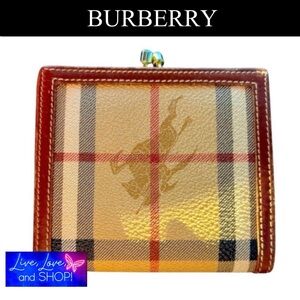 BURBERRY Kisslock Bifold Wallet, Vintage. EUC